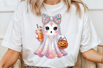 Cute Coquette Halloween Ghost PNG