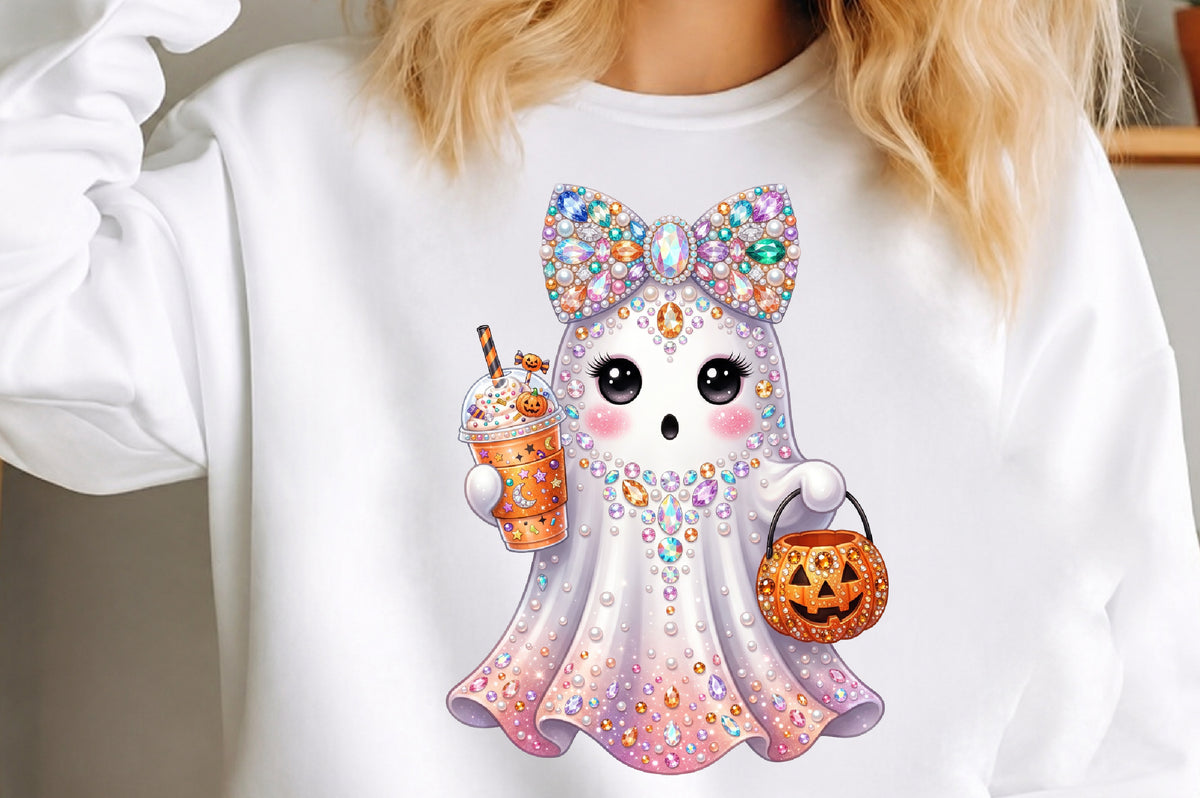 Cute Coquette Halloween Ghost PNG