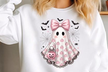 Cute Pink Coquette Ghost PNG