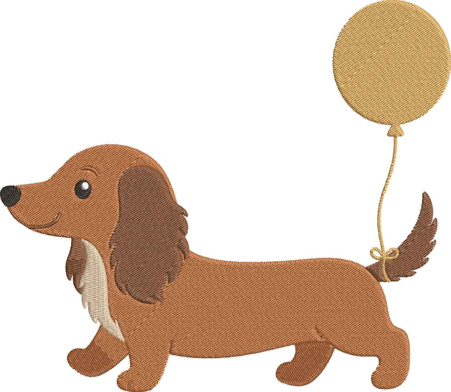 Cute Dachshund Embroidery Design – Adorable Dachshund Dog Machine Embroidery Pattern, Sweet Wiener Dog Embroidery Design