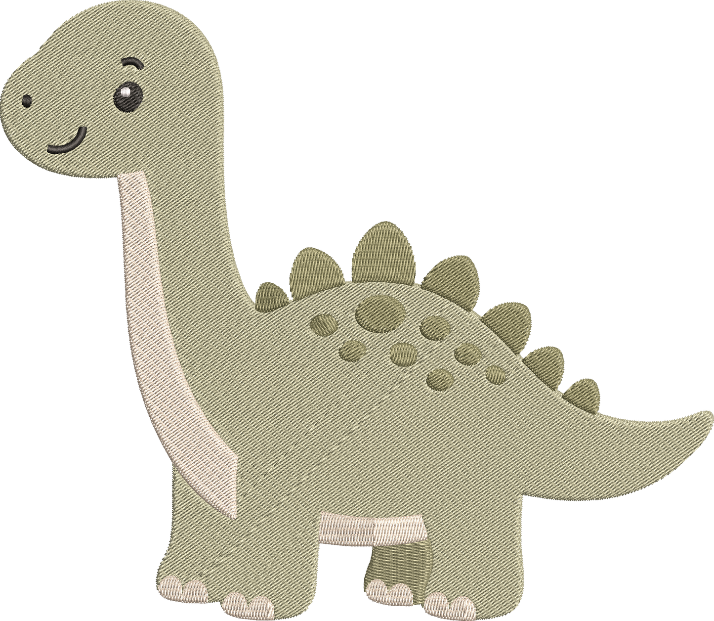 Cute Dino Embroidery Design – Adorable Dinosaur Machine Embroidery Pattern, Fun Prehistoric Animal Embroidery Design