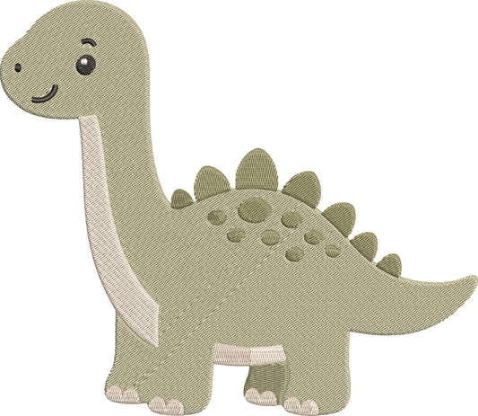 Cute Dino Embroidery Design – Adorable Dinosaur Machine Embroidery Pattern, Fun Prehistoric Animal Embroidery Design