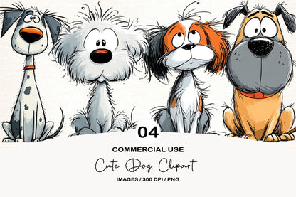 Cute Dog Clipart PNG Bundle | Adorable Watercolor Puppy Clipart | Kawaii Dog PNG