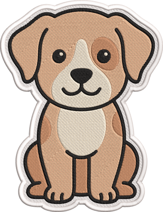 Cute Dog Patch Embroidery Design, Adorable Puppy Machine Embroidery Pattern, Kawaii Dog Embroidery Patch Design