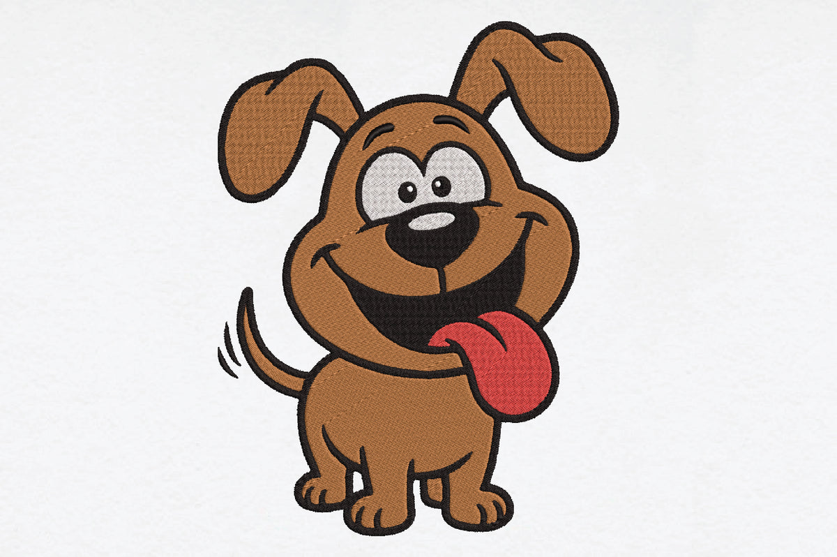 Cute Funny Dog Embroidery Design