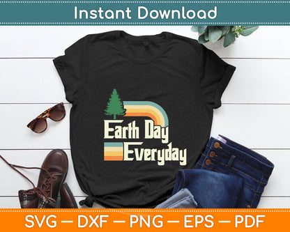Cute Earth Day Everyday Retro Vintage Svg Digital Cutting File