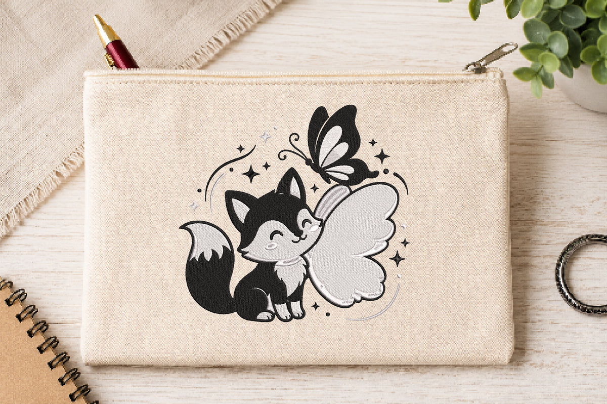 Cute Fairy Cat Embroidery Design