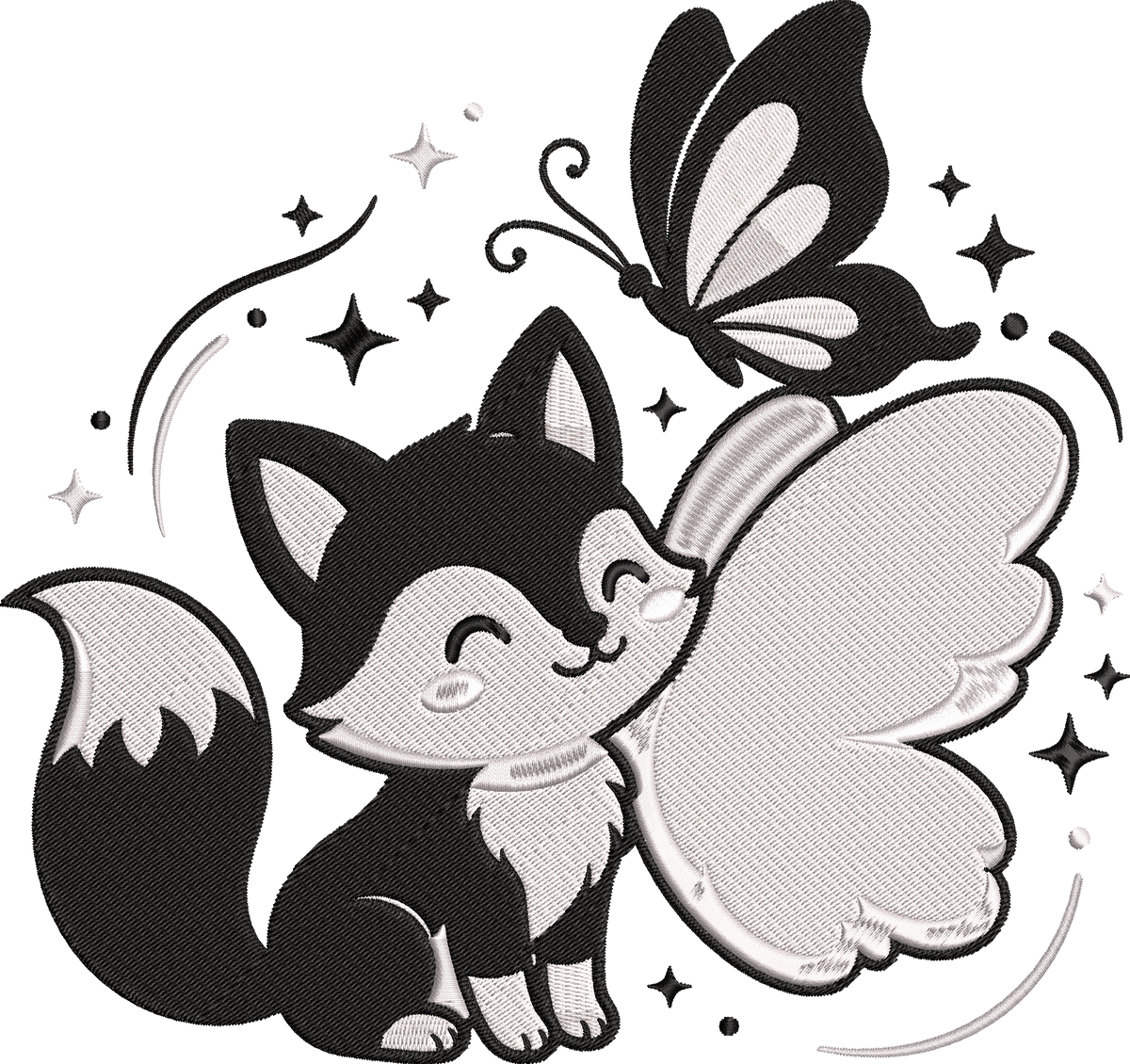 Cute Fairy Cat Embroidery Design