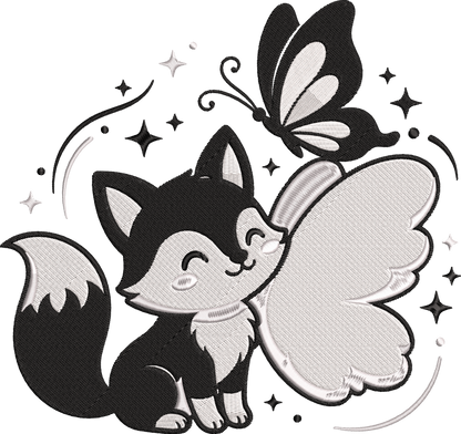 Cute Fairy Cat Embroidery Design
