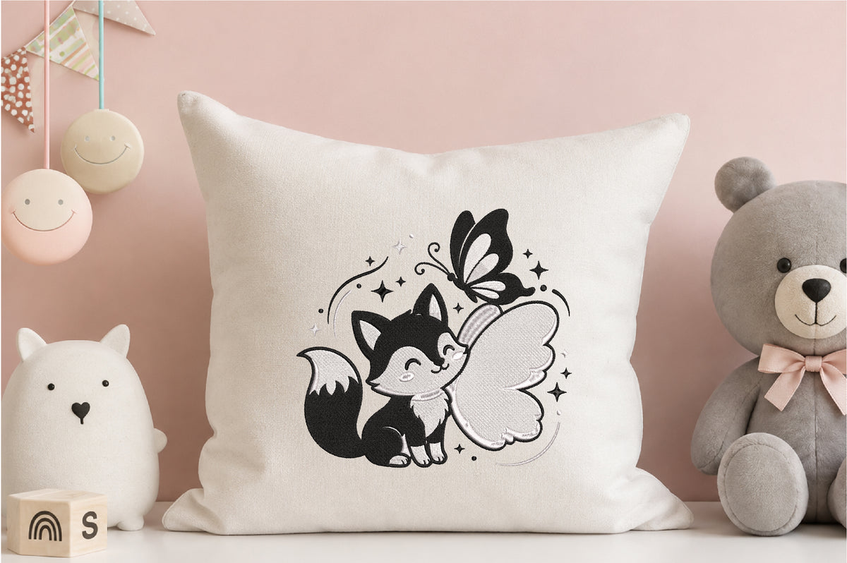 Cute Fairy Cat Embroidery Design
