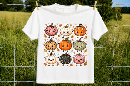 Cute Fall Pumpkin Characters PNG Autumn Pumpkin Sublimation Clipart