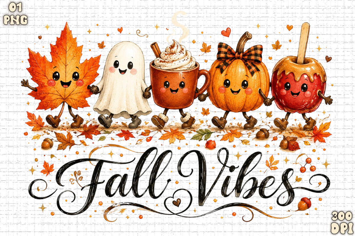 Cute Fall Vibes PNG