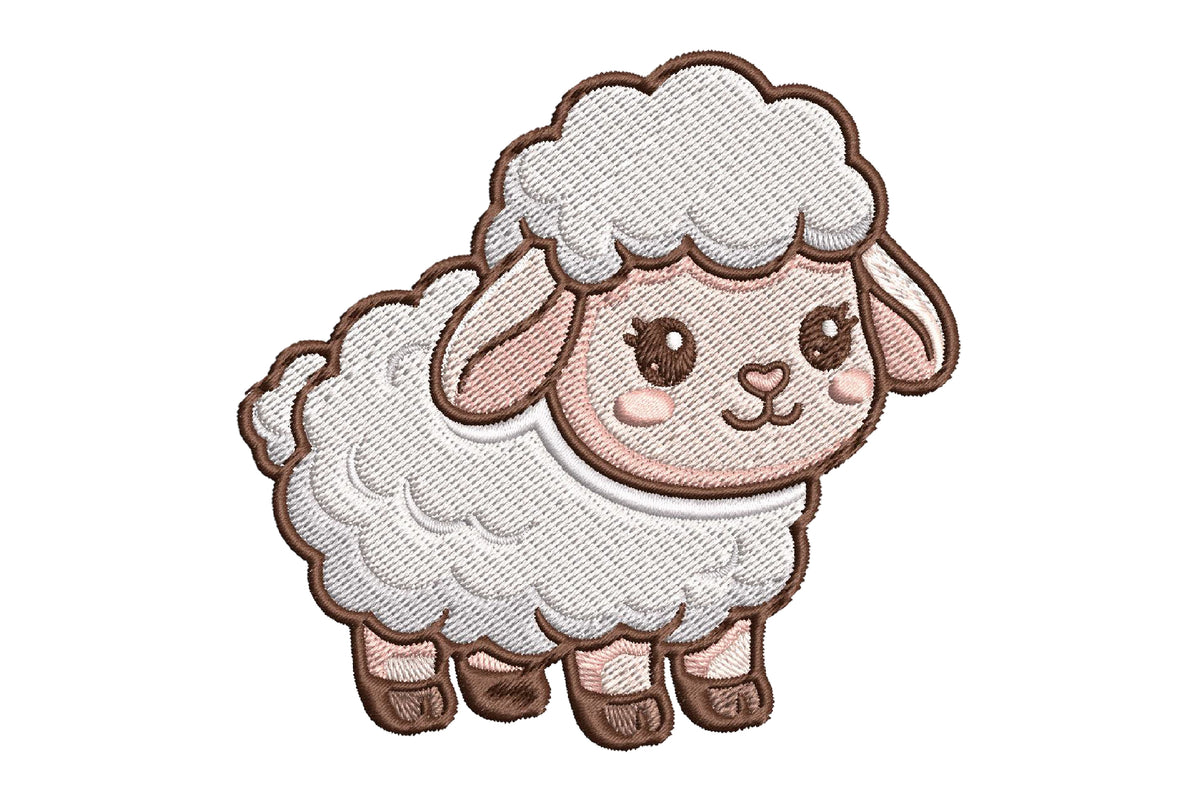 Cute Fluffy Sheep Embroidery