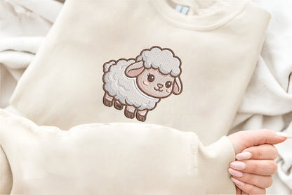 Cute Fluffy Sheep Embroidery