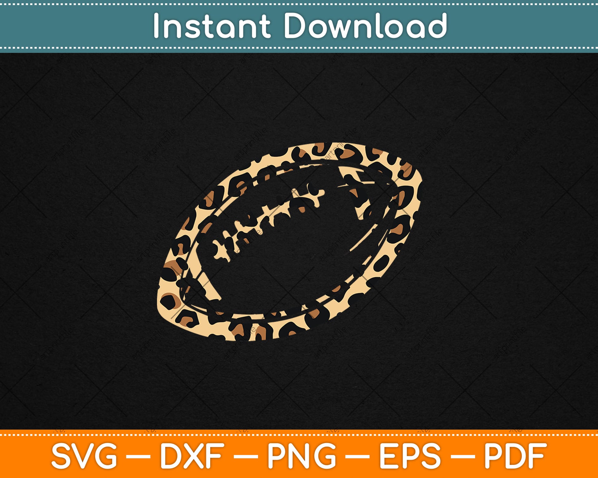 Cute Football Leopard Print Football Lover Svg Digital Cutting File