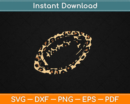Cute Football Leopard Print Football Lover Svg Digital Cutting File