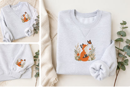 Cute Fox Embroidery Design – Adorable Fox Machine Embroidery Pattern, Woodland Animal & Nature Embroidery Design