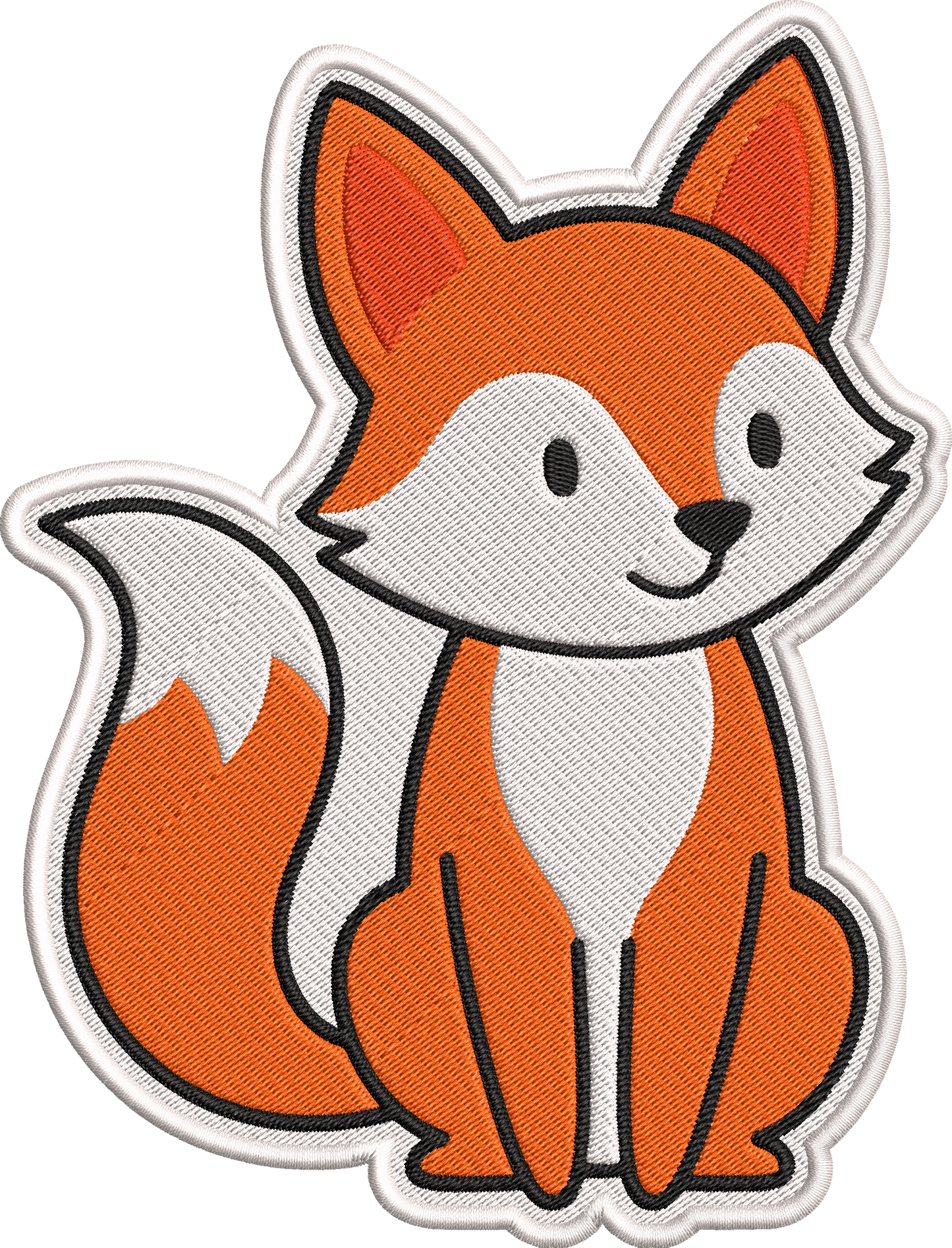 Cute Fox Patch Embroidery Design, Adorable Fox Machine Embroidery Pattern, Kawaii Woodland Fox Embroidery Design,