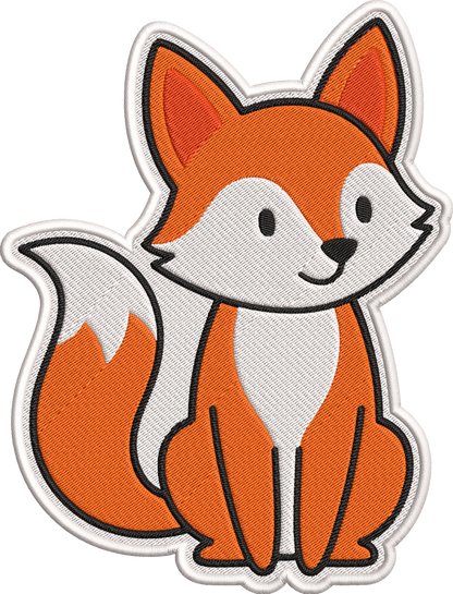 Cute Fox Patch Embroidery Design, Adorable Fox Machine Embroidery Pattern, Kawaii Woodland Fox Embroidery Design,