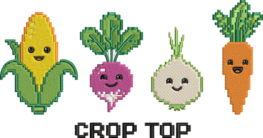 Cute Garden Veggie Embroidery Design, Adorable Vegetable Machine Embroidery Pattern, Cute Garden Vegetables Embroidery Design