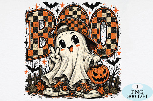 Cute Ghost Boo Halloween PNG