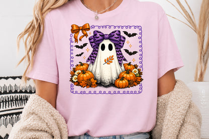 Cute Ghost Coquette Bow Halloween Sublimation PNG