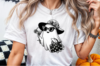 Cute Ghost Cocktail Halloween PNG Spooky Summer Clipart