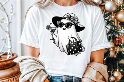 Cute Ghost Cocktail Halloween PNG Spooky Summer Clipart