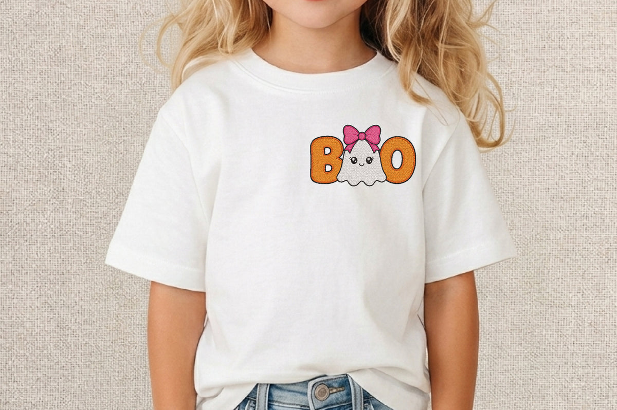 Cute Ghost Embroidery Design – Adorable Ghost Machine Embroidery Pattern, Halloween & Spooky Embroidery Design