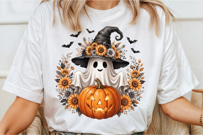 Sunflower Ghost Halloween PNG
