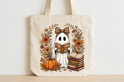 Cute Ghost Reading Book PNG