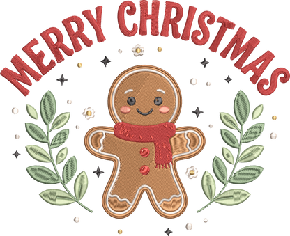 Cute Gingerbread Christmas Embroidery