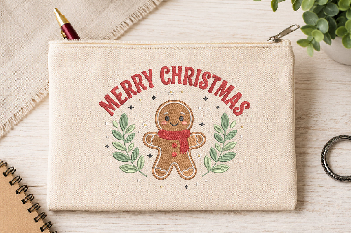 Cute Gingerbread Christmas Embroidery