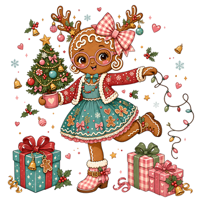 Cute Gingerbread Girl Christmas PNG