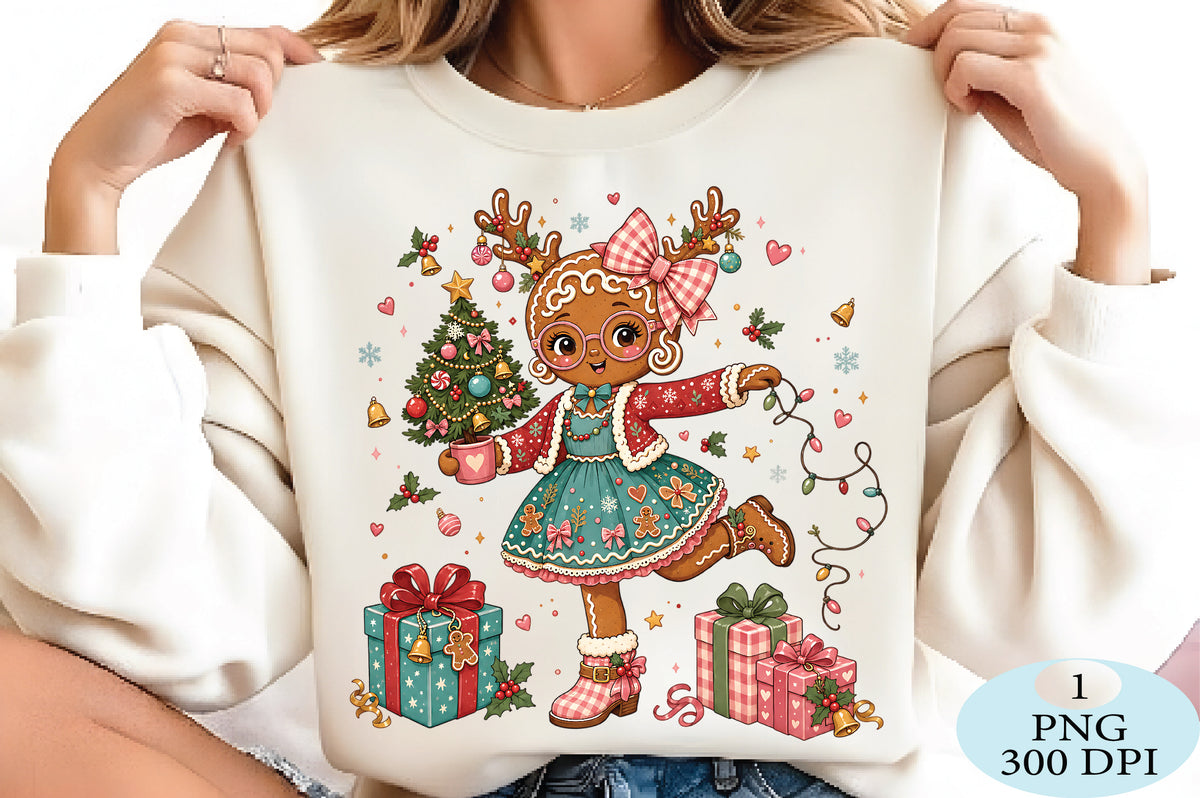 Cute Gingerbread Girl Christmas PNG