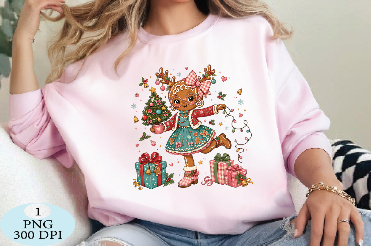 Cute Gingerbread Girl Christmas PNG