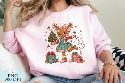Cute Gingerbread Girl Christmas PNG