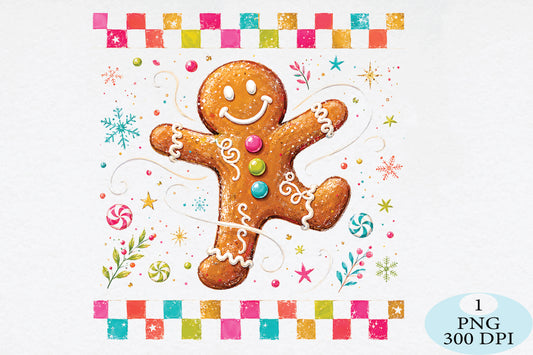 Cute Gingerbread Man Christmas PNG
