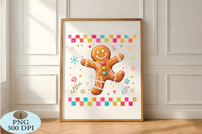 Cute Gingerbread Man Christmas PNG