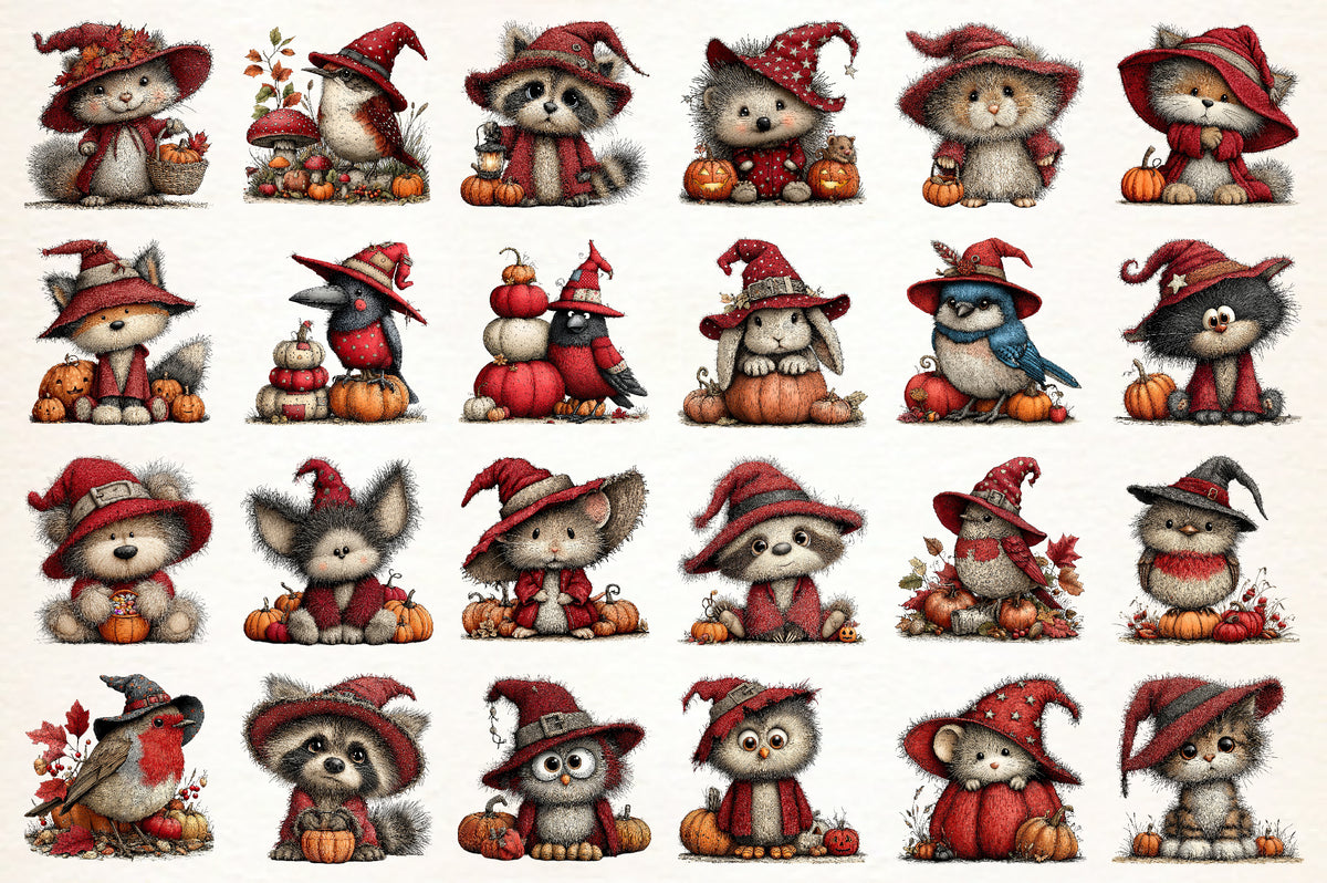 Cute Halloween Animals PNG | 37 PNG Spooky Animal Clipart Bundle