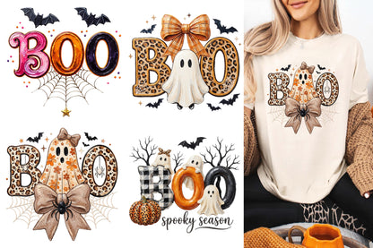 Cute Halloween BOO PNG Bundle