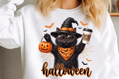 Cute Halloween Black Cat PNG