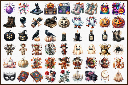 Cute Halloween Clipart Bundle Gothic Voodoo Doll PNG