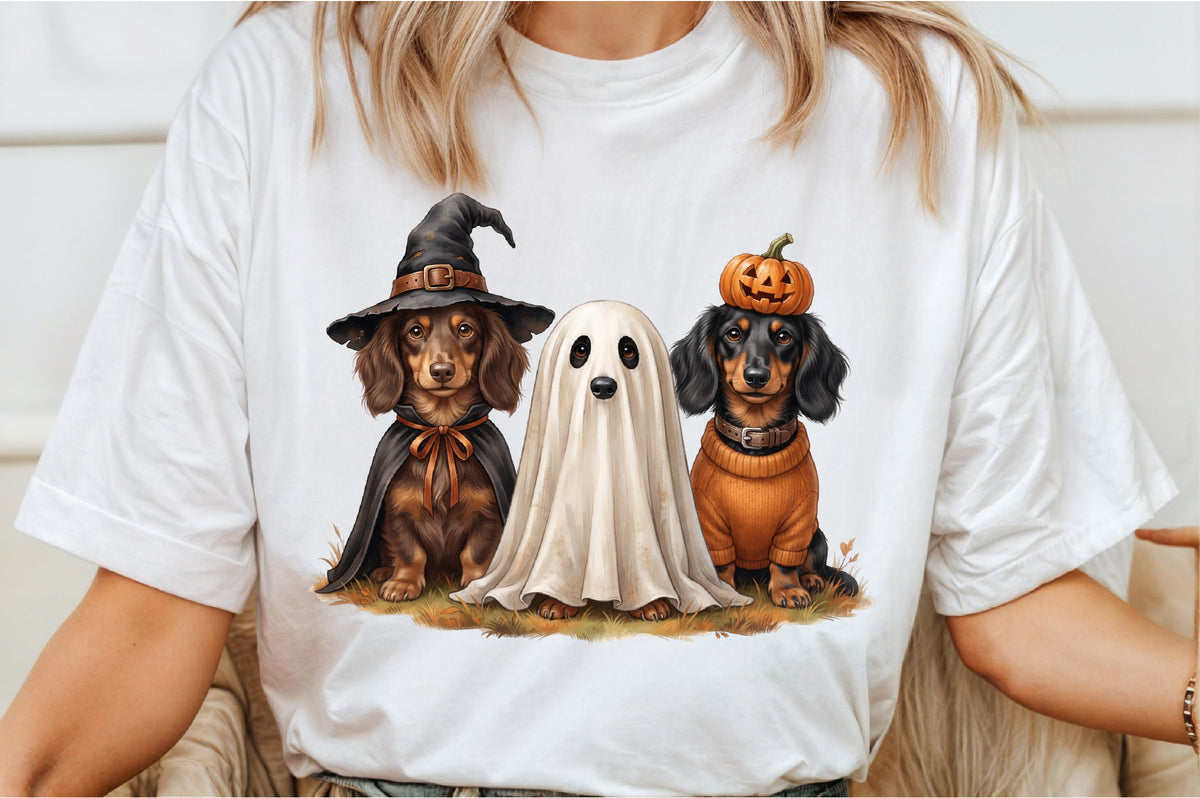 Cute Halloween Dachshund Dogs PNG