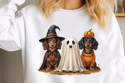 Cute Halloween Dachshund Dogs PNG