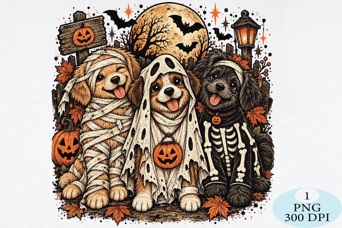 Cute Halloween Dogs PNG Clipart