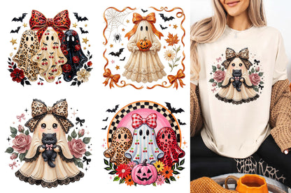 Cute Halloween Ghost PNG Bundle