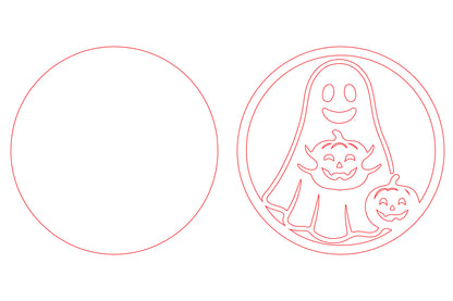 Cute Halloween Ghost Pumpkin Door Hanger SVG