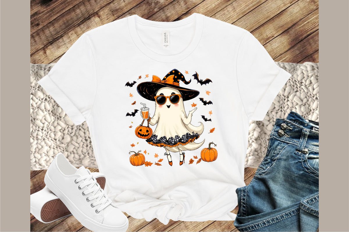 Cute Coquette Halloween Ghost Witch PNG Clipart