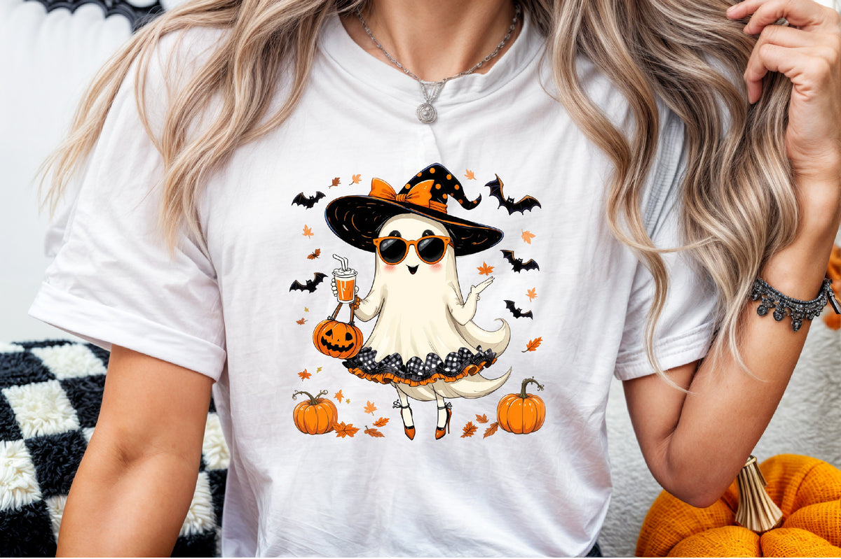 Cute Coquette Halloween Ghost Witch PNG Clipart